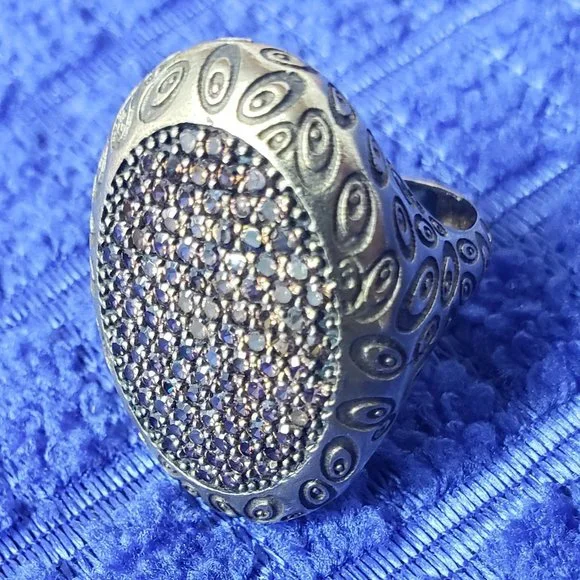 CHOCOLATE CZ DIAMOND RING GOLD SIZE 6 - Picture 7 of 7